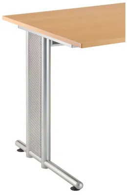 Produktbild von Schreibtisch Mauno | Ahorn | BxT 120x80cm | Arbeitshöhe 72cm | höhenjustierbar 0-10 mm | C-Fuß-Gestell Silber | Rechteckform