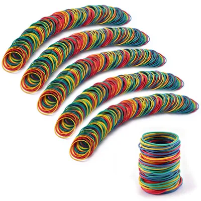 Productafbeelding van 600 Kleurrijke Gummibanden 50 x 1,4 mm
