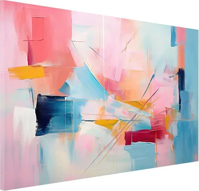 Produktbild von Wandbild Leinwandbild abstrakt Paint Blue Kunstdruck XL Wanddeko: 90x60x4cm