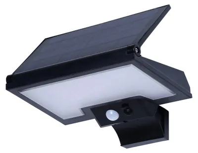 Solar-Wandleuchte mit Bewegungsmelder, 1000 Lumen, schwarz