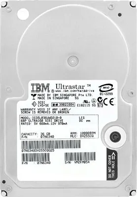 Produktbild von Festplatte IBM IC35L036UWD210-0 36GB 10000Rpm 68PIN 3,5" Zoll 07N6340