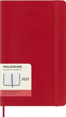 Produktbild von Moleskine 12 Monate Tageskalender 2027, Large/A5, 1 Tag = 1 Seite, Weicher Einband, Scharlachrot