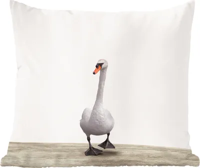 Produktbild von MuchoWow® Zierkissen Sofakissen Wohnzimmer Dekokissen 45x45 cm Schwan - Tiere - Vogel - Jungen - Mädchen - Kinder - Schlafpolster - Polster für das Sofa