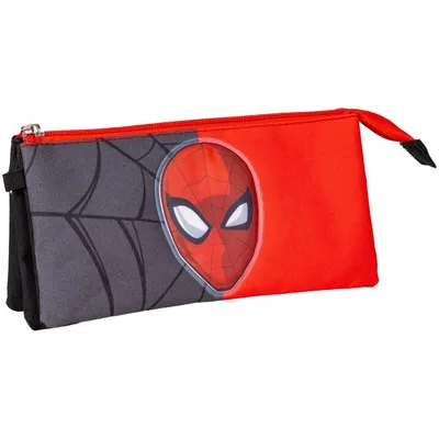 Produktbild von Dreifaches Mehrzweck-Etui Spiderman Rot 22,5 x 2 x 11,5 cm Schwarz
