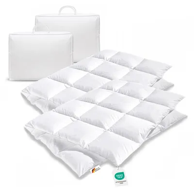 Produktbild von 2 x warme 100% sibirische Winter Daunen Bettdecke Decke 135x200 1100g