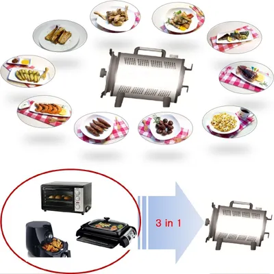 Produktbild von Syntrox Germany Rotierender Backofen – Edelstahl Küchenchef Sattalle mit 360° Rotation, fettarmem Garen und Timer, 690 Watt
