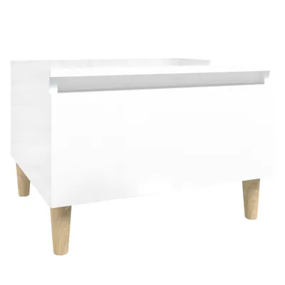 Image de vidaXL Table d'appoint blanc brillant 50x46x35 cm Bois composite