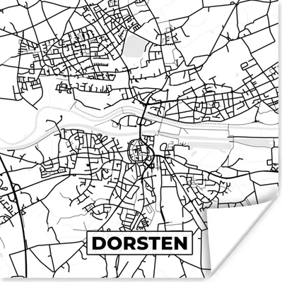Produktbild von MuchoWow® Poster Karte - Dorsten - Stadtplan - Karte 100x100 cm - Babyzimmer