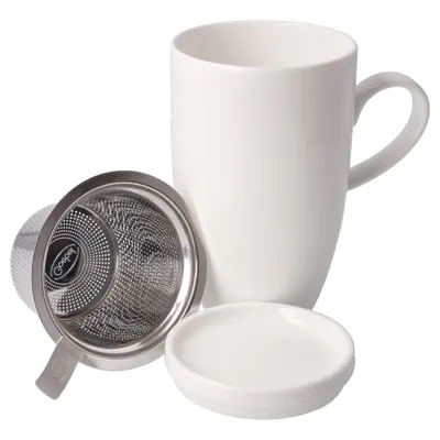 Produktbild von Kaiser weiß Teetasse mit Deckel und Sieb