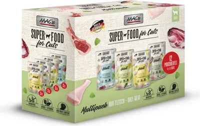 Image de Lot de 12 sachets de nourriture humide pour chat Mac's, saveur viande, 100g par sachet