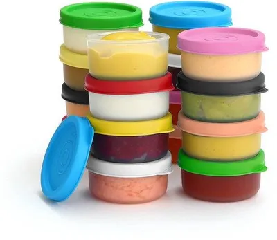Produktbild von Plastik Condimentbecher-Set, 16 Stück, 37 ml, für kleine Lebensmittelbehälter, leckfrei, wiederverwendbar, BPA-frei, für Picknick, Reise, Lunchbox