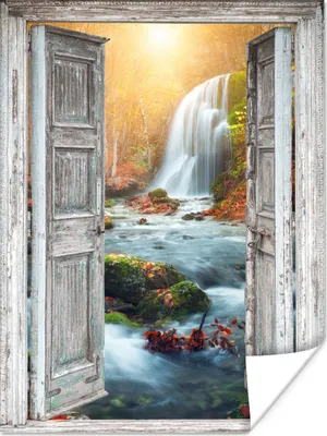 Produktbild von MuchoWow® Poster Wasserfall - Aussicht - Landschaft 90x120 cm - Wohnzimmer