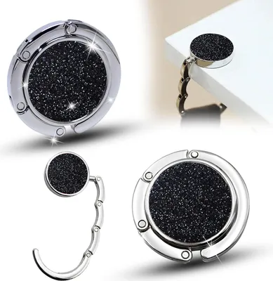 Produktbild von Famanu Handtaschenhalter faltbar - Antirutsch Tischhalterung - Silber