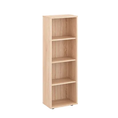 Produktbild von KOMTO Bücherregal 40 cm breit, Sonoma, Bücherregal mit 4 Ebenen und höhenverstellbaren Böden, Standregal, Lagerregal, Bücherregal Lumo