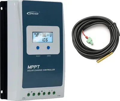Obrázek produktu pro Solární regulátor nabíjení, technologie MPPT, podporuje olověné a lithium-iontové baterie, se senzorem, 10A - Tracer1210AN
