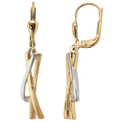 Produktbild von JOBO Boutons 585 Gold Gelbgold 2 Diamanten Brillanten Ohrringe Ohrhänger