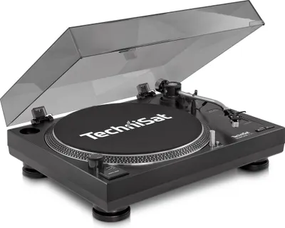 Zdjęcie produktu dla TechniSat TechniPlayer LP 300, Gramofon z napędem bezpośrednim, Czarny, Srebrny, 45 RPM, 0,25%, 450 mm, 350 mm