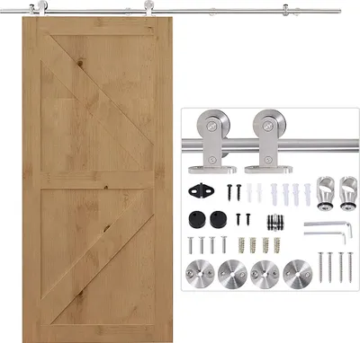 Produktbild von HOMCOM Holzschiebetür-Installationsset, Schiebetüren, Edelstahlschiene