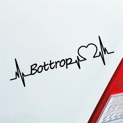 Produktbild von Auto Aufkleber Bottrop Herz Herzschlag 19x5 cm Schwarz Matt Sticker Heckscheibenaufkleber