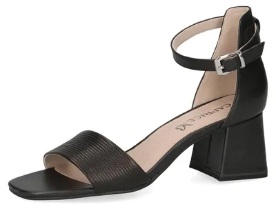 Produktbild von CAPRICE Damen Sandalen mit Absatz aus Leder mit Riemchen, Schwarz (Black Comb),