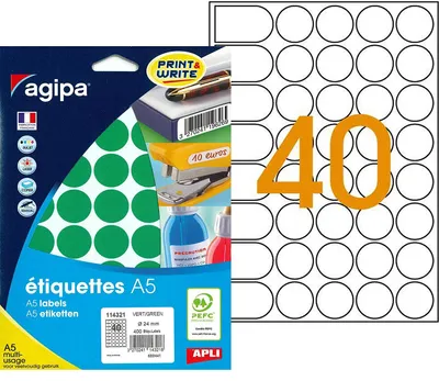 Produktbild von agipa Markierungspunkte Durchmesser: 24 mm rund grün 400 Stück