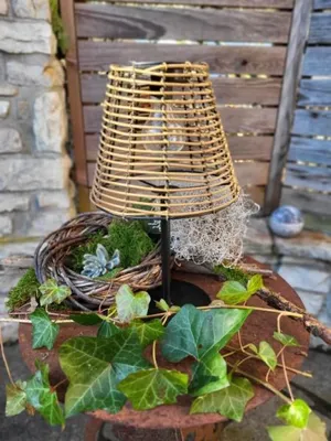 Produktbild von Solar-Tischleuchte Hira - Natur - 33 cm