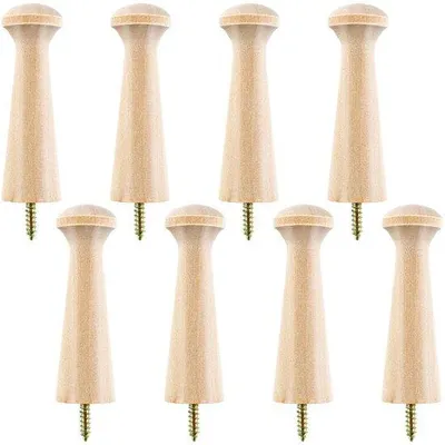 Immagine prodotto di Ganci in legno, set da 8 pezzi, ganci da parete per vestiti e asciugamani
