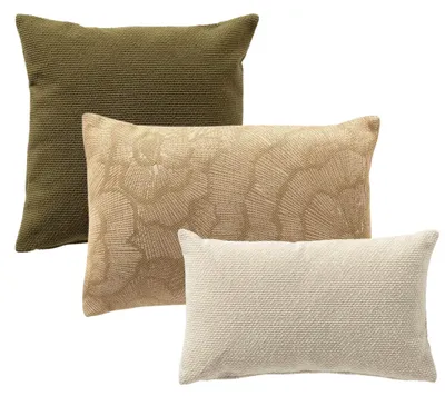 Produktbild von KISSENSET - 3-teilig - Natural Plains - 45x45 cm, 40x60 cm, 30x50 cm - Inklusive Innenkissen - Grün, beige