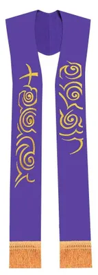 Immagine prodotto di Solidchoice - Sostegno sacerdotale viola con ricami