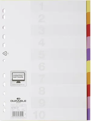 Produktbild von Durable Register A4 10-tlg bunt VARICOLOR