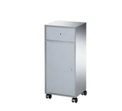 Produktbild von Lineabeta Schrank auf Rollen mit Edelstahlverkleidung 1 Türund 1 Schublade, chrom glänzend