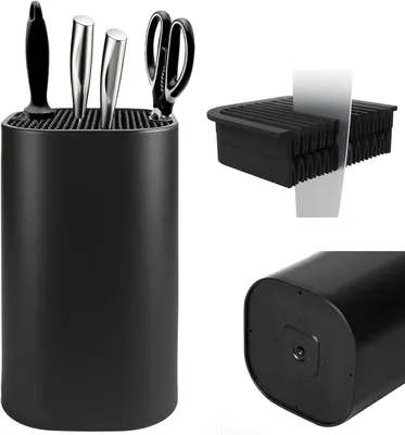 Image de Bloc à couteaux sans couteaux, support de couteaux amovible, 21 compartiments, universel, pour la cuisine