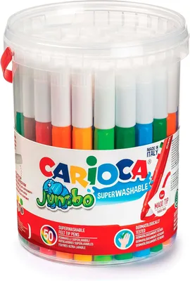 Obrázok produktu pre Jumbo | Umývateľné, veľké fixky pre deti, 50 kusov v rôznych farbách