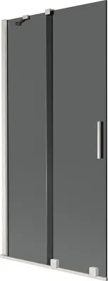 Produktbild von Mexen Velar 2-flügelige, verschiebbare Duschwand 90 x 150 cm, Graphit, gebürsteter Nickel - 896-090-000-41-97