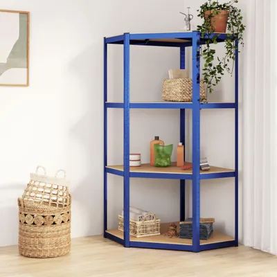 Image de Vidaxl HoeKrek 4-Layer-Stahl et verarbeitetes Holzblau