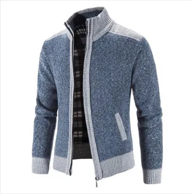 Produktbild von Herren Cardigan Mit Reißverschluss Und Tasche Ein Stück Polyester Präzise Verarbeitet Für Verabredungen