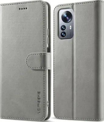 Image de Etui pour Xiaomi 12 Lite, étui en cuir avec fermeture magnétique et support, étui de protection Gris