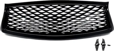 Productafbeelding van Voorbumpers. Bovenste gril – JDM, glanzend zwart – Geschikt voor Infiniti Q50 (2018–2022) – Sportieve, premium uitstraling