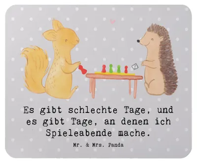 Produktbild von Mr. & Mrs. Panda Mousepad Eichhörnchen Gesellschaftsspiele - Grau Pastell - Geschenk, pc mauspad, Spielen, Mouse Pad, laptop, Spieleabend