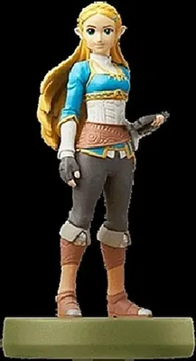A figurine of Princess Zelda from The Legend of Zelda video game series, standing on a green base.