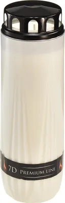 Produktbild von Grabkerze Weiß Schwarz Deckel 7 Tage Brenndauer H24cm