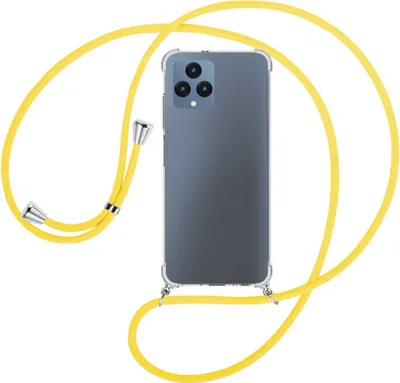 Produktbild von Handykette Backcover-Schutzhülle mit Band (Metall silberfarben) für Telekom T Phone (T-Mobile Revvl 6 5G) - gelb