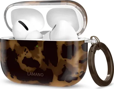 Produktbild von Tech-Protect Lamano Schutzhülle für AirPods Pro 3 mit Karabiner – Schwarz/Braun