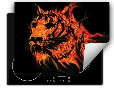 Produktbild von DarHaus Herdabdeckplatte 70x52 cm Anti Rutsch Matte Aufrollbar, schwarz - Tiger