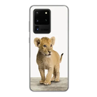 Produktbild von MuchoWow® Handyhülle Schutzhülle Hülle für Samsung Galaxy S20 Ultra Löwe - Junge - Kinder - Jungen - Tiere - Mädchen Silikon Softcase Handy Hülle - Karteninhaber