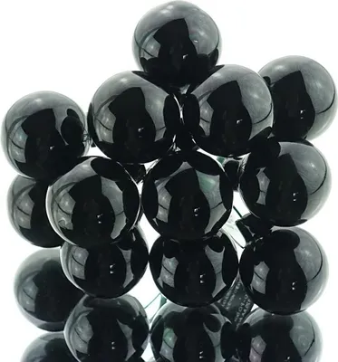 Produktbild von Mini-Weihnachtskugeln Black schwarz am Draht Ø 2,5 cm aus Glas - 12er Set