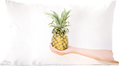 Produktbild von MuchoWow® Zierkissen Sofakissen Wohnzimmer Dekokissen 50x30 cm Ananas - Gelb - Tropisch - Wohnzimmerdekoration - Polster mit Photo