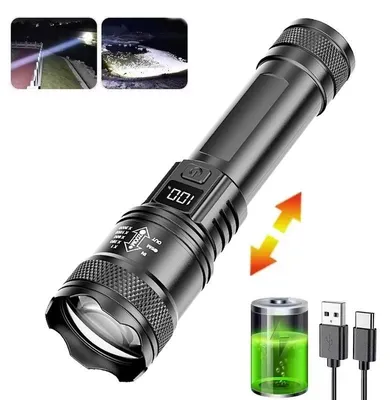 Image de Lampe de poche, rechargeable par USB, étanche, 1 pièce 384-A