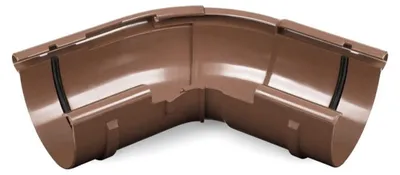 Produktbild von Regenrinne Eckstück Kunststoff, 120°-145°, Braun, für System 100