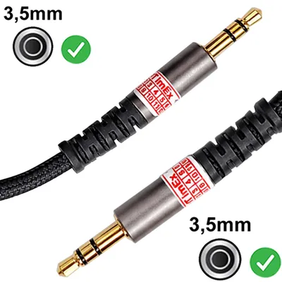 Produktbild von 3,5mm AUX Kabel 2m Nylon Stereo Audio Cable für HiFi Kopfhörer